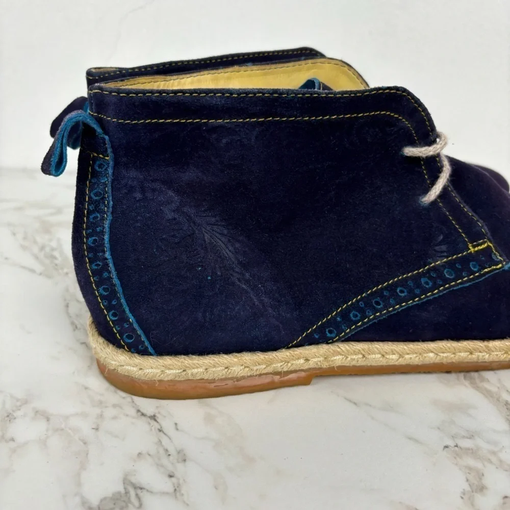 Robert Graham Men's Navy Blur Kamiko Chukka Boot Sz 12